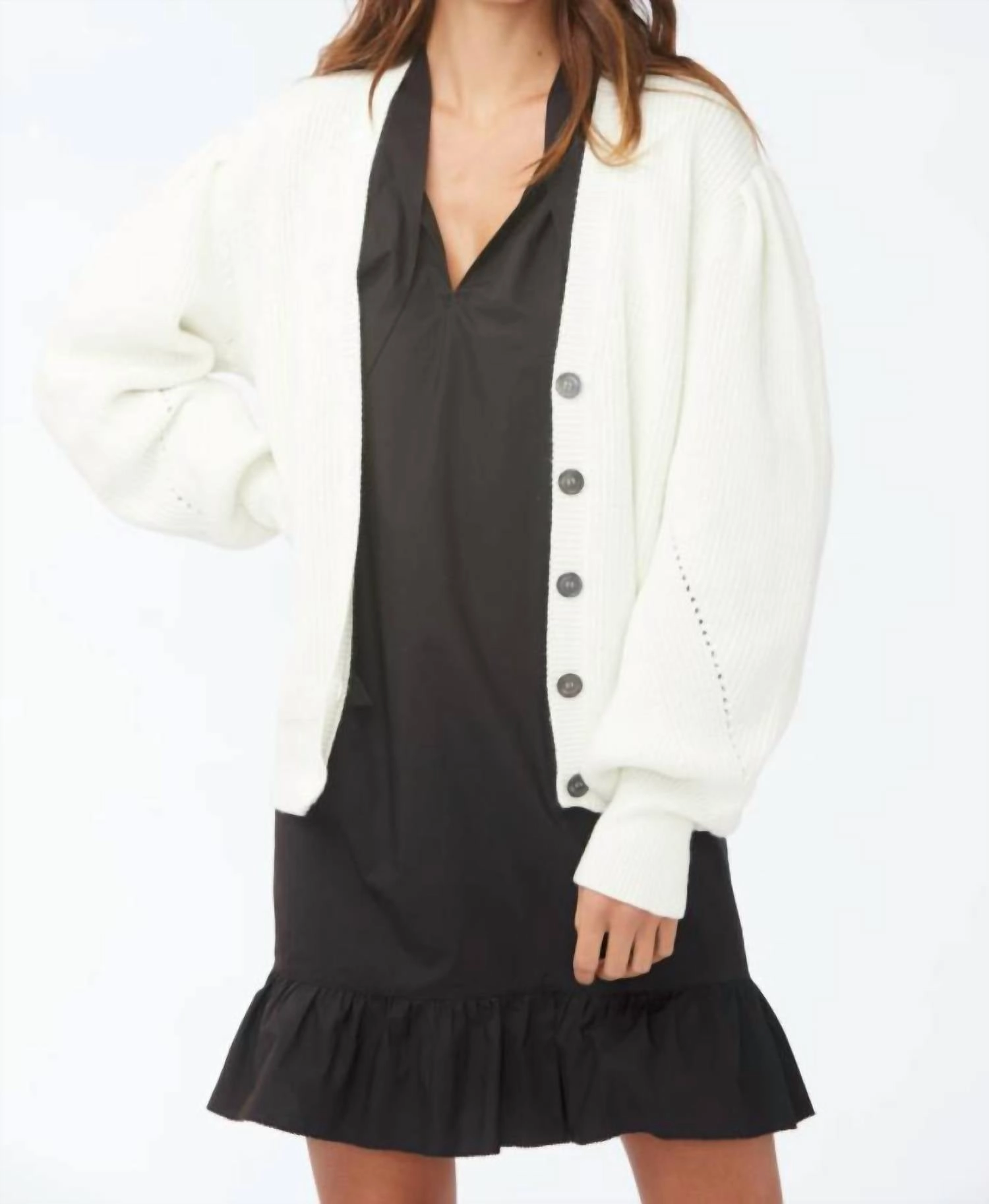 Trendy Layering Mandel Cardigan In Soft White