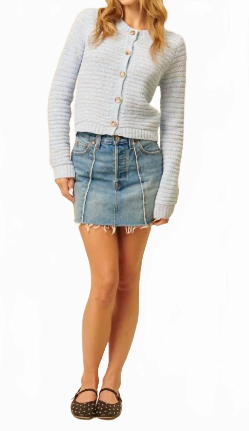 Marcel Cardigan In Denim Wash Timeless Knitwear Warm Touch