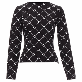 Marine Serre Crescent Moon knitted long slevee sweater top Knitwear Look Lightweight insulation