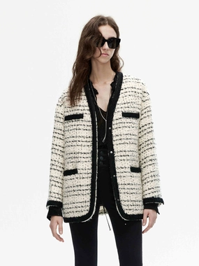 MultiPocketStyle Marled Tweed Puffer Coat
