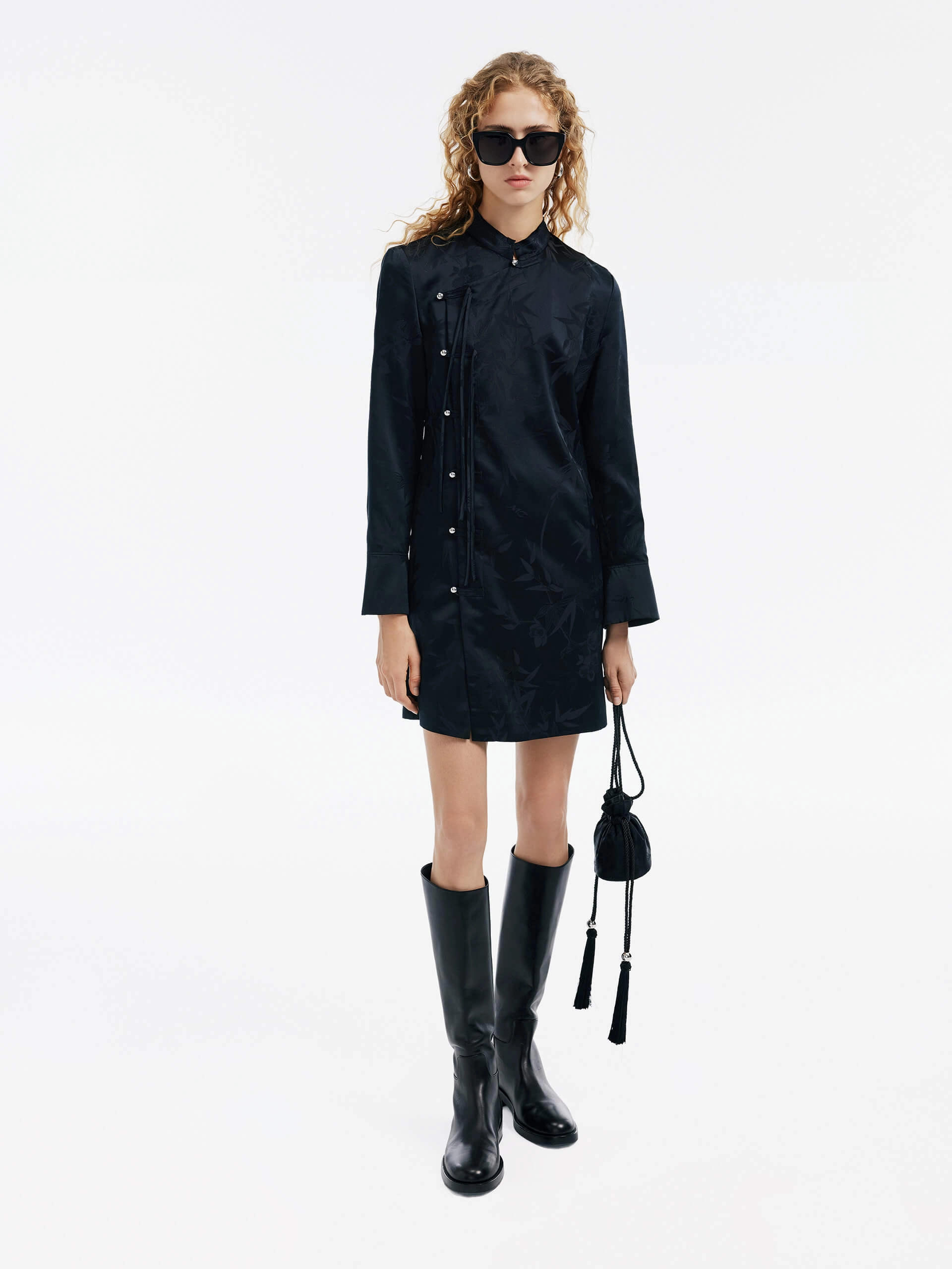 Evening Look Silk Blend Jacquard Dress