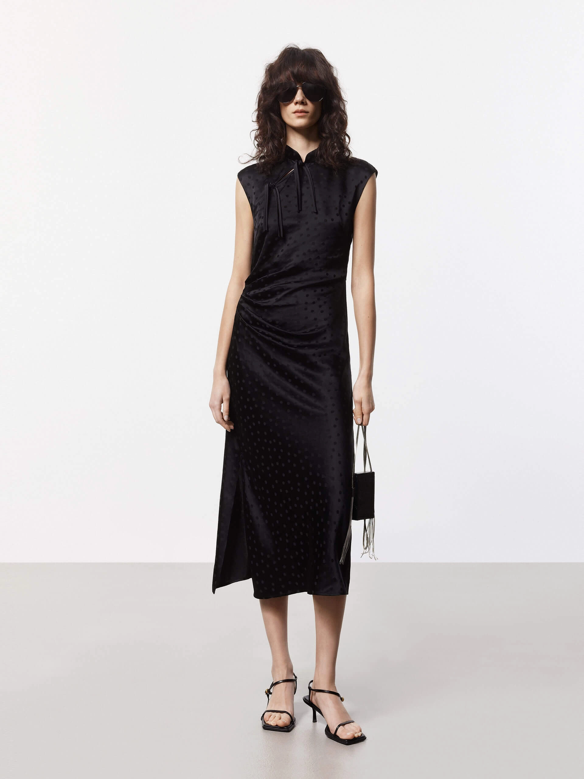 Seasonal Must-Have Silk Blend Pleated Dress