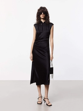 Silk Blend Pleated Dress tailored look