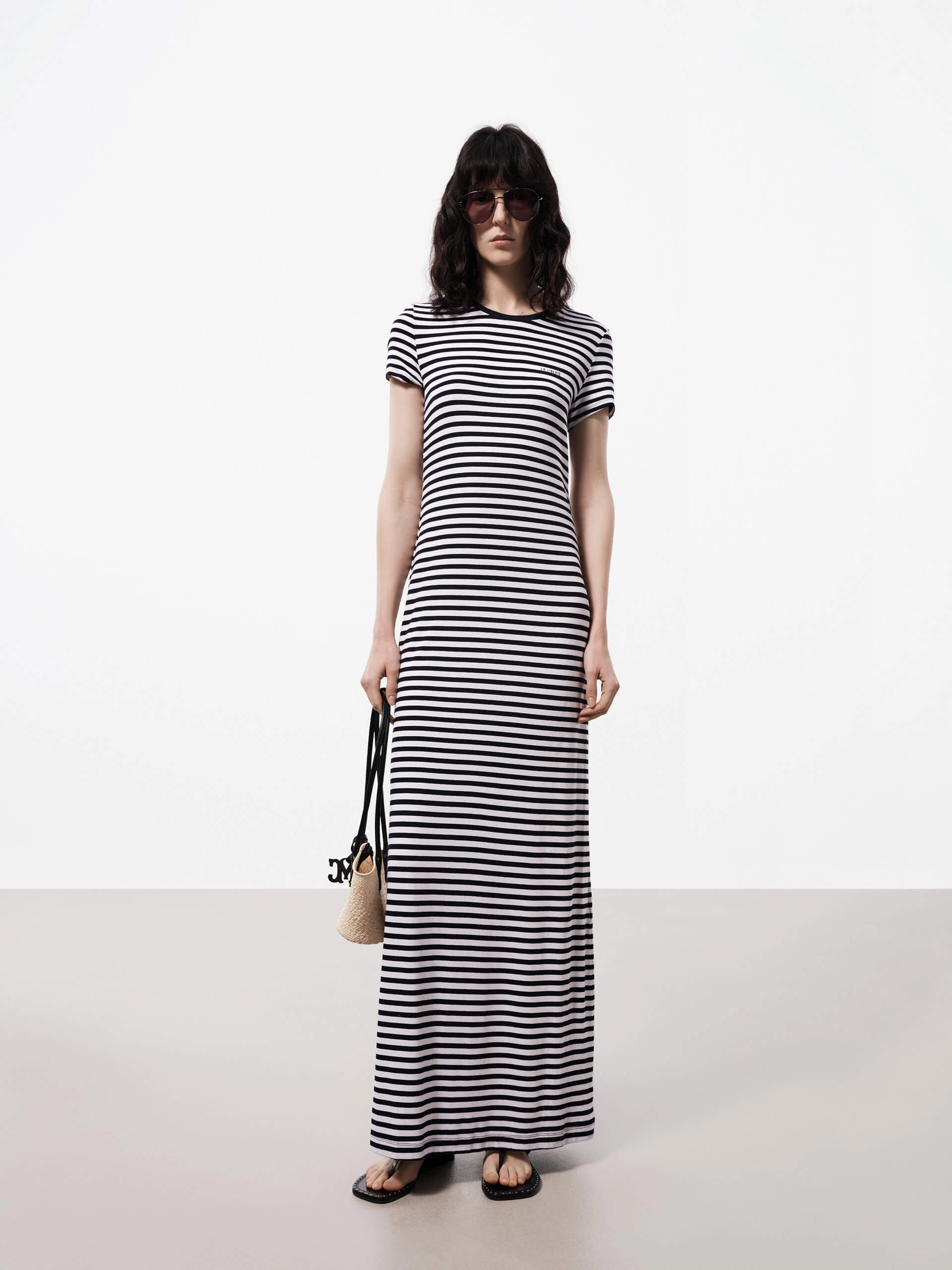 Fashionable Comfort Wear Romantic-Detail Maxi Length T-shirt Dress