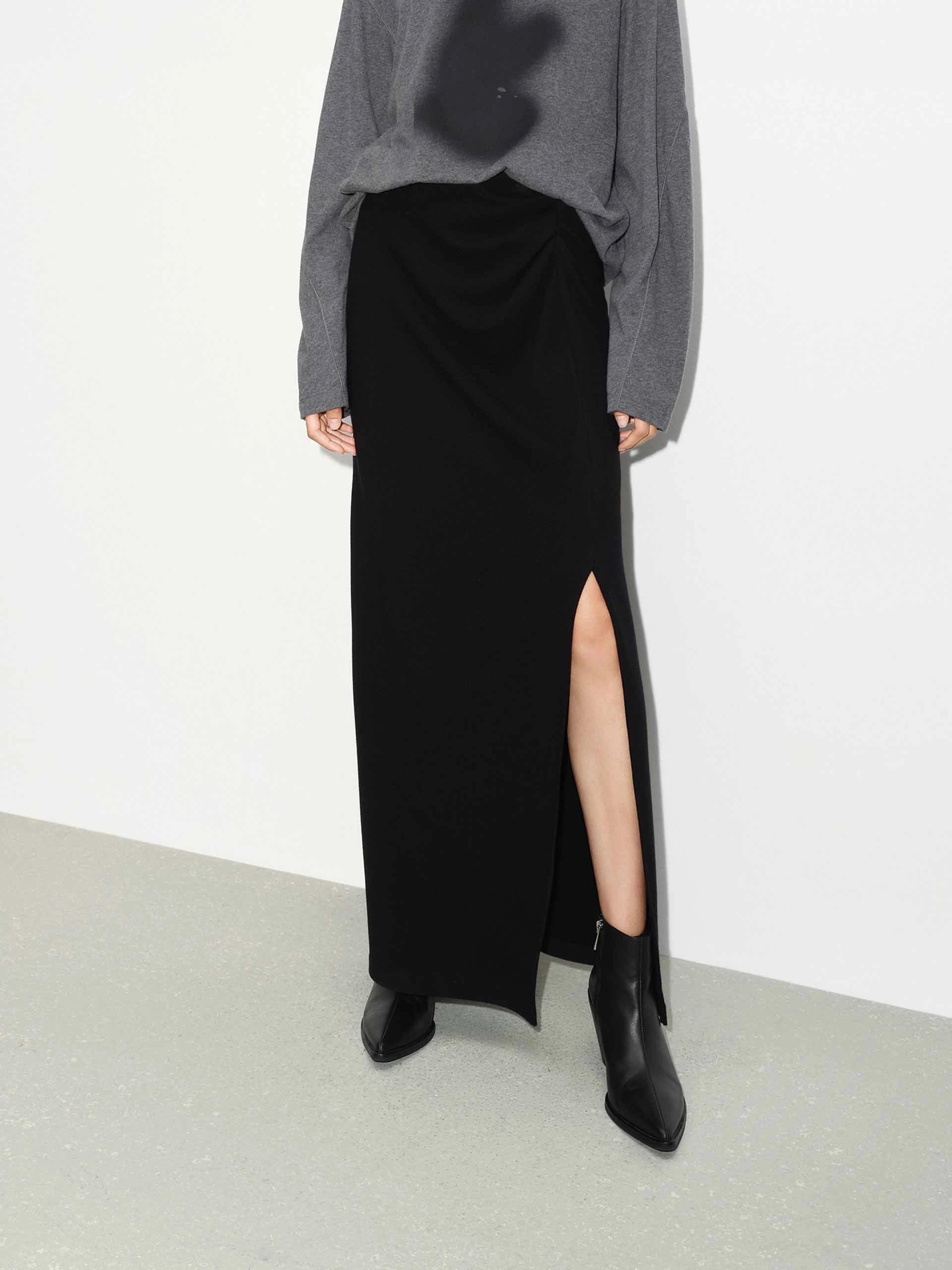Comfort Wearable Maxi Side Slit Skirt