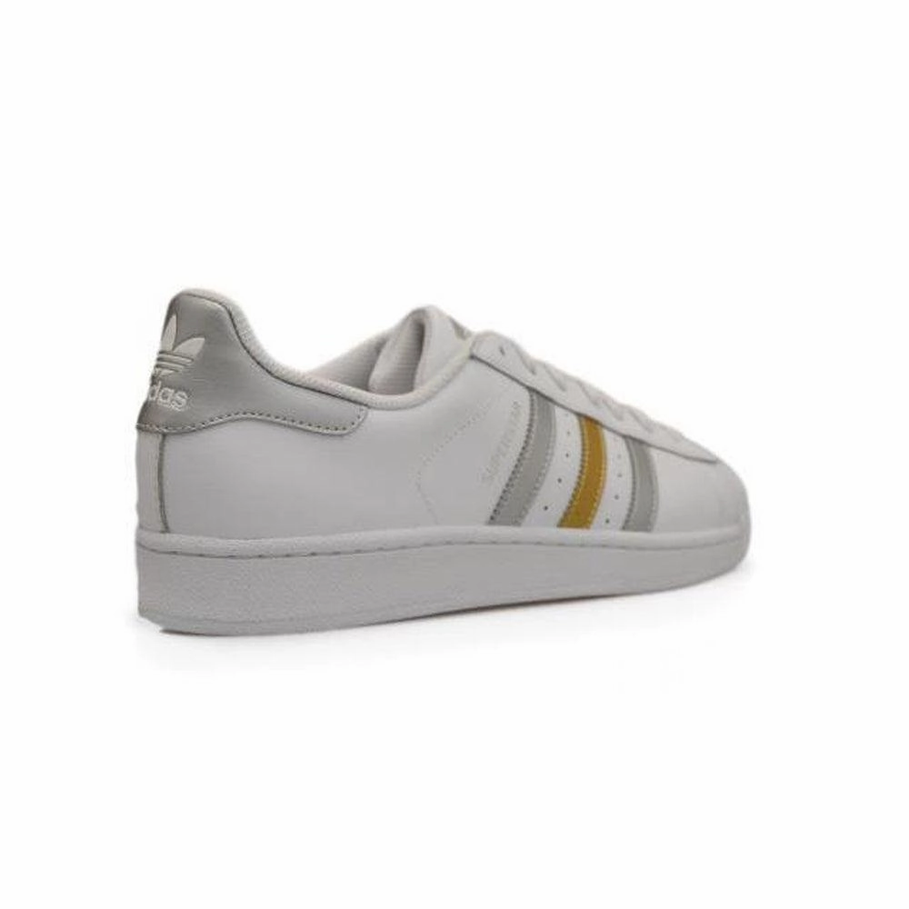 Running Mens Adidas Superstar - BB4 882 - White Gold Silver Trainers