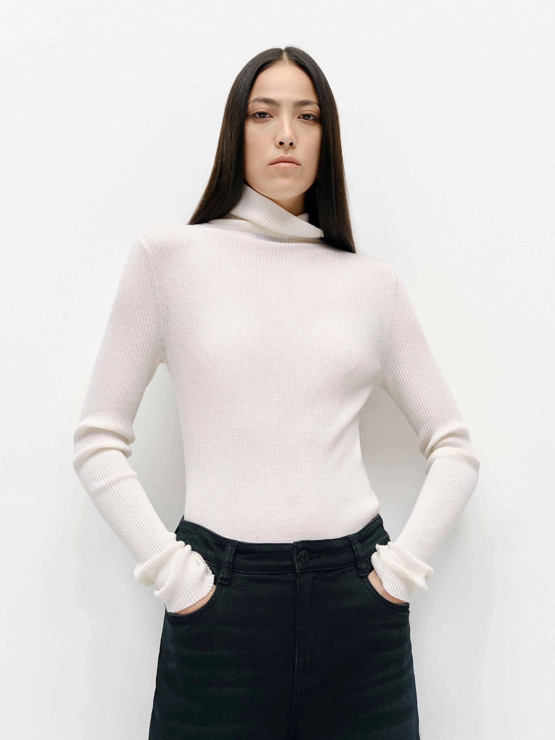 Merino Wool Slim Cardigan Modern Silhouette BoxySilhouette