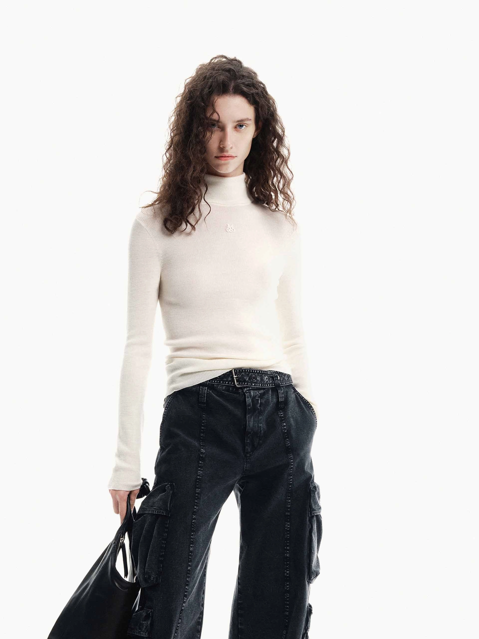 Merino Wool Turtleneck Sweater Professional Cut EcoFriendly Dye Process