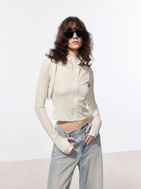 Slim Fit Hooded Jacket Detachable Hood