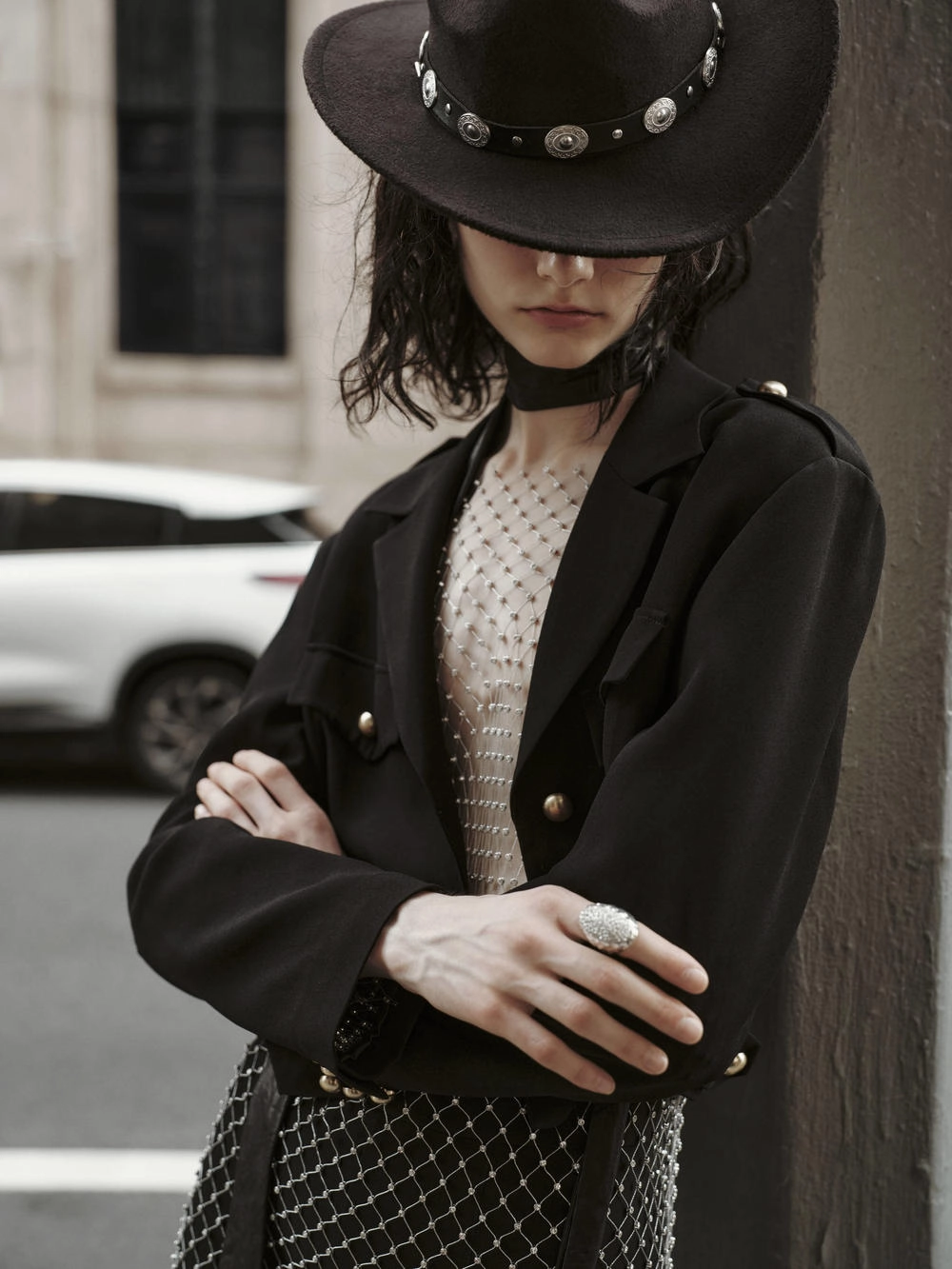Metal Button Cropped Jacket Winter Fashion
