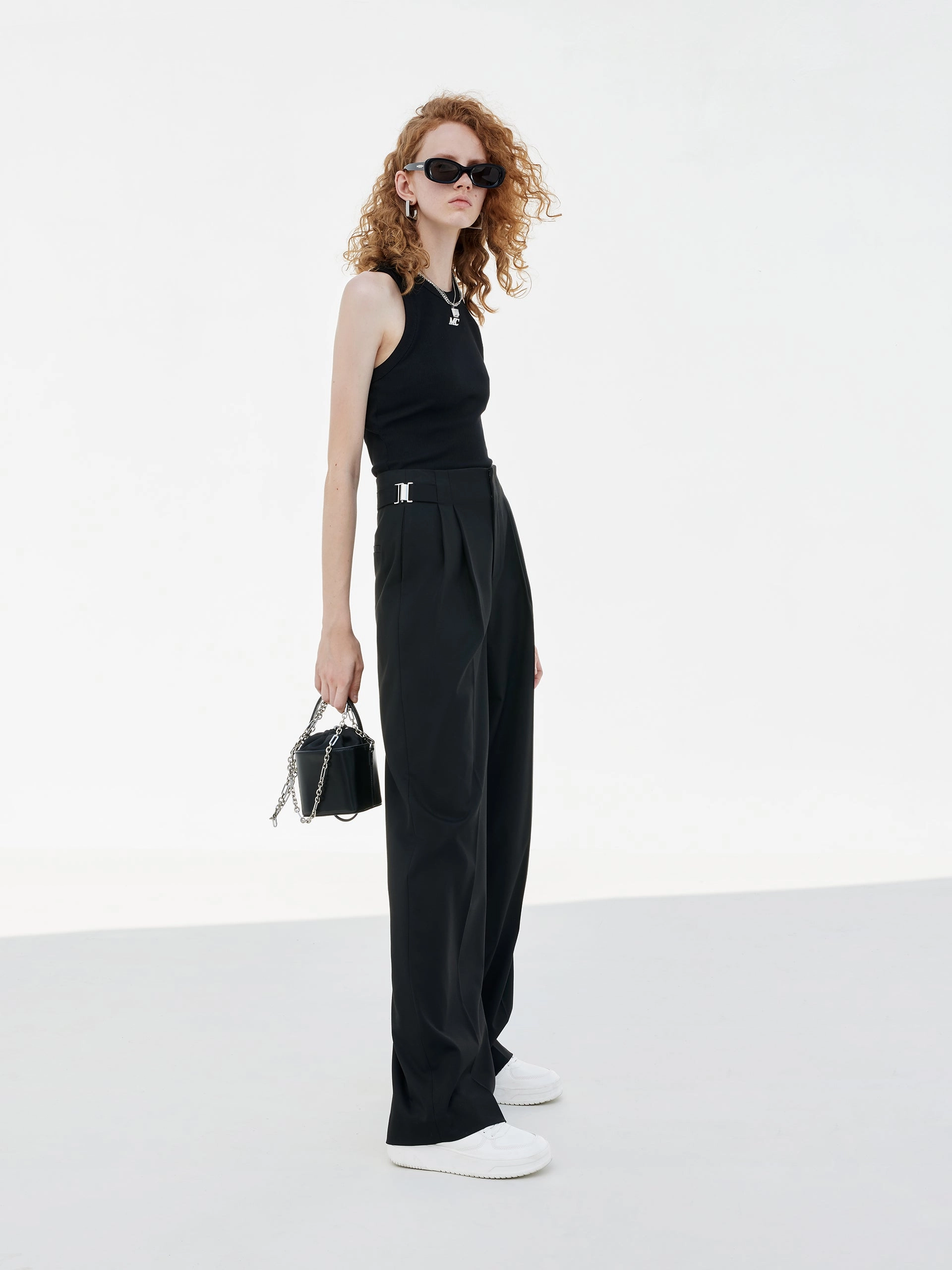 Metal Waistband Suit Pants All Occasion Customizable length