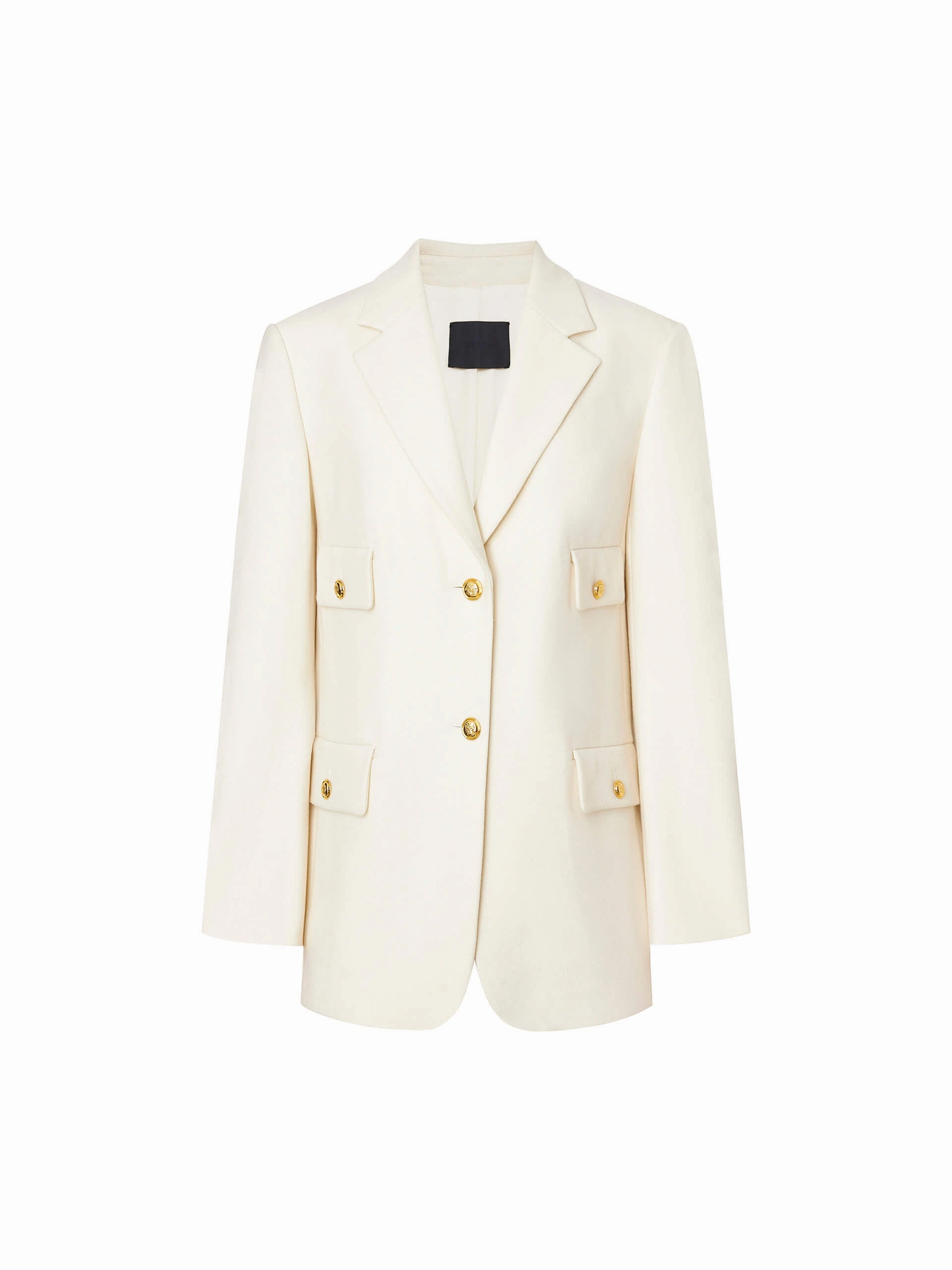 Pocket Details Street Ready Metallic Button Wool Blazer