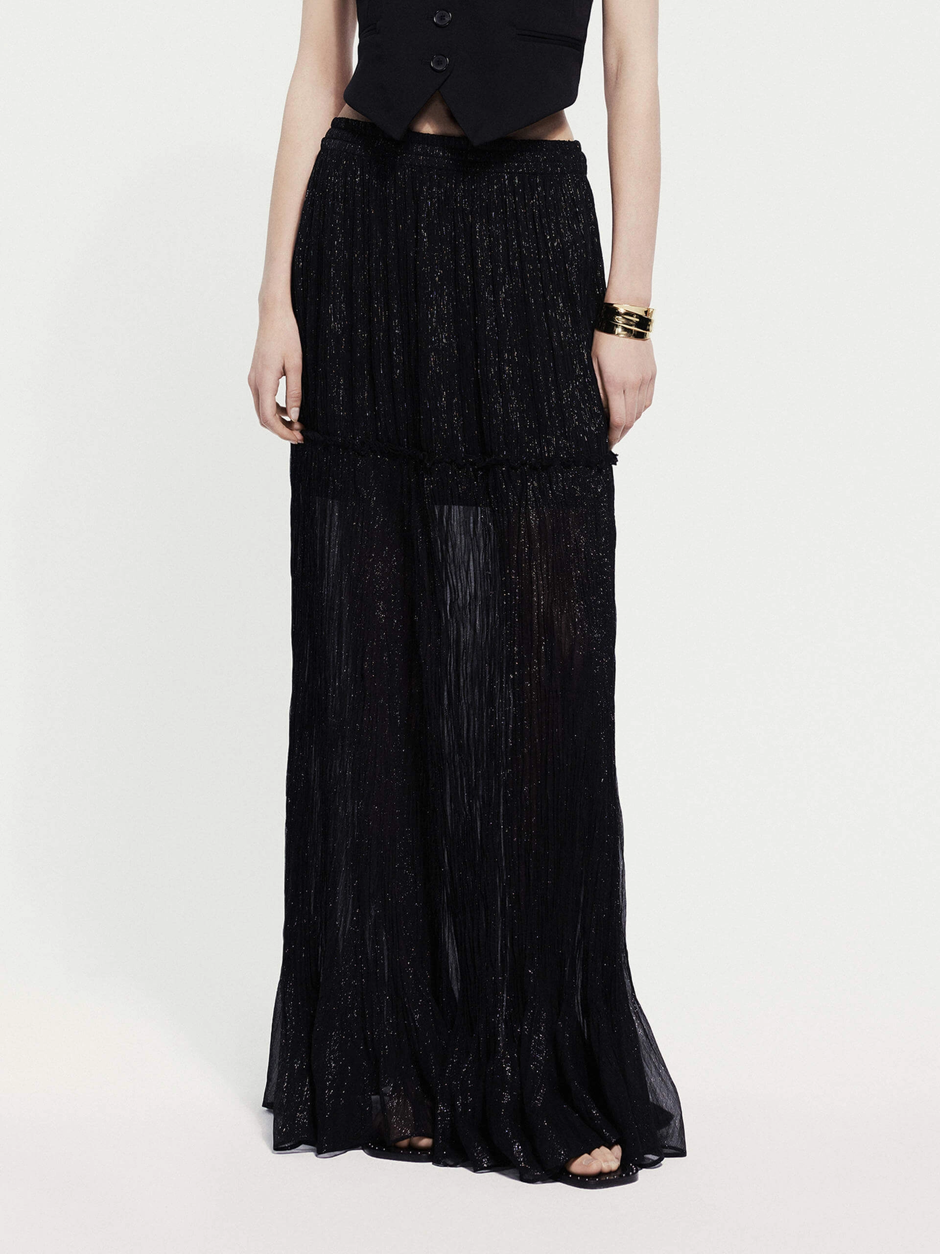 QuickDryTechnology Metallic Textured Maxi Skirt
