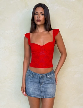 Stretchable Waist Drawstring closure MICHAYLA MINI SKIRT - MID WASH
