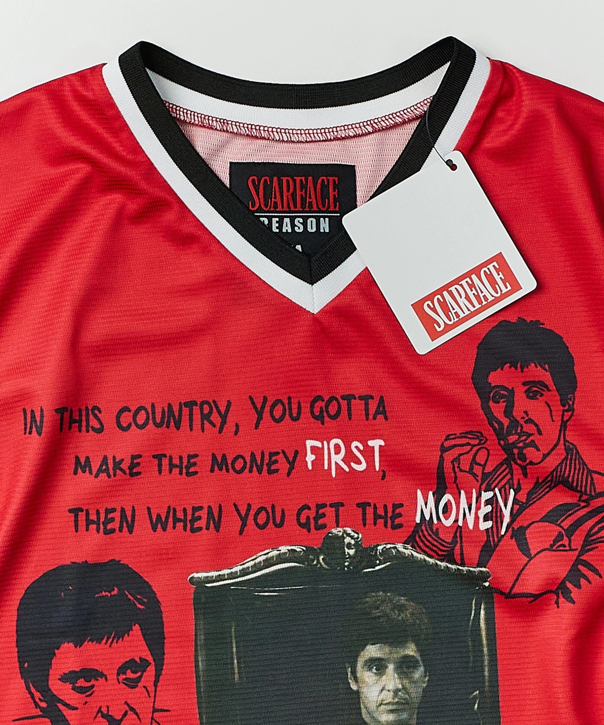 LowMaintenanceFabric AntiStatic Material Scarface? Baseball Jersey - Red