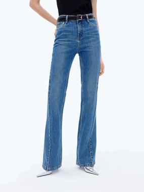 Mid Waist Flared Jeans Spring Mood Smooth Work Meeting Work Ready Soft