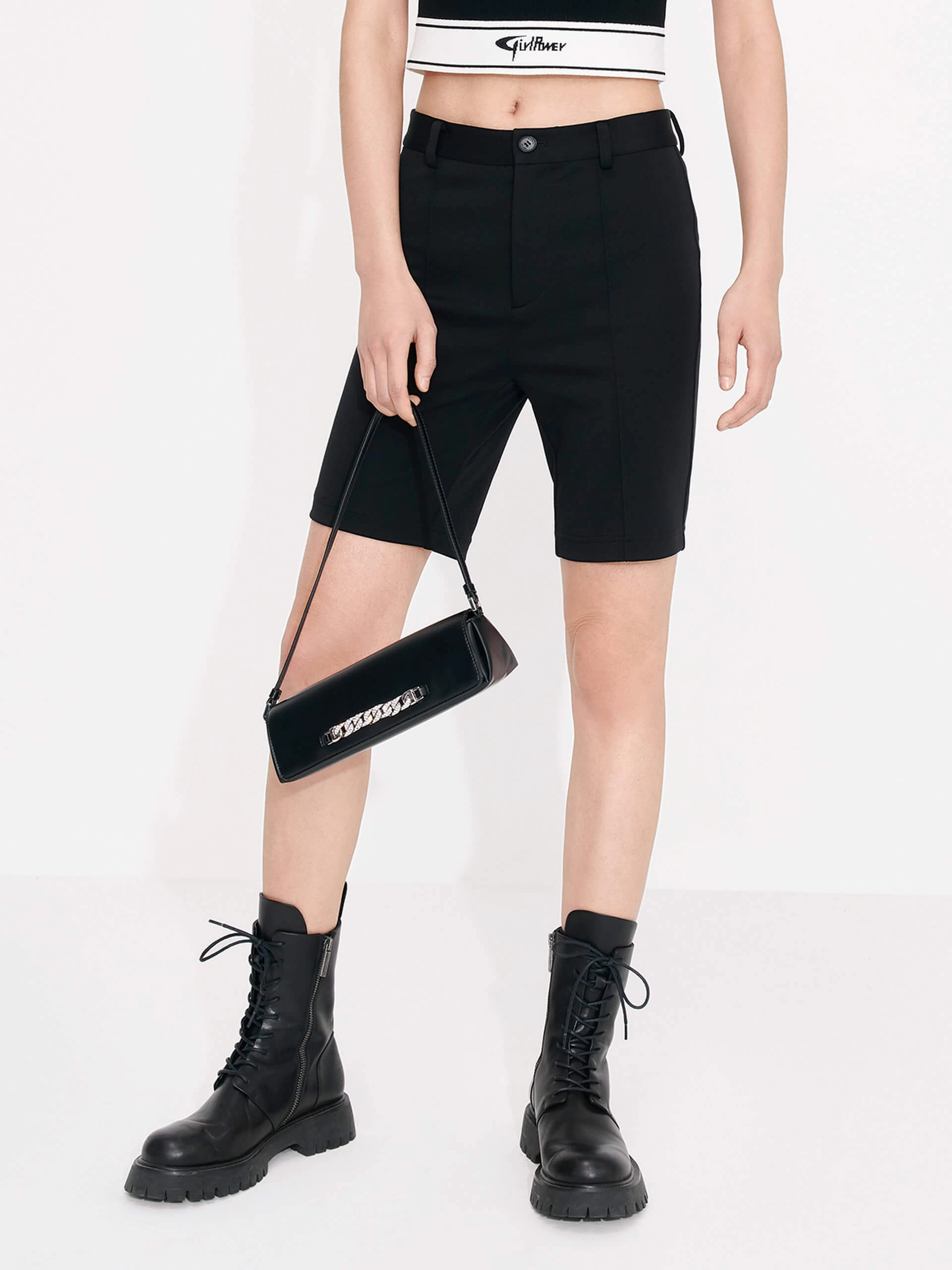 Layer Ready Non slip grip Mid Waist Skinny Shorts