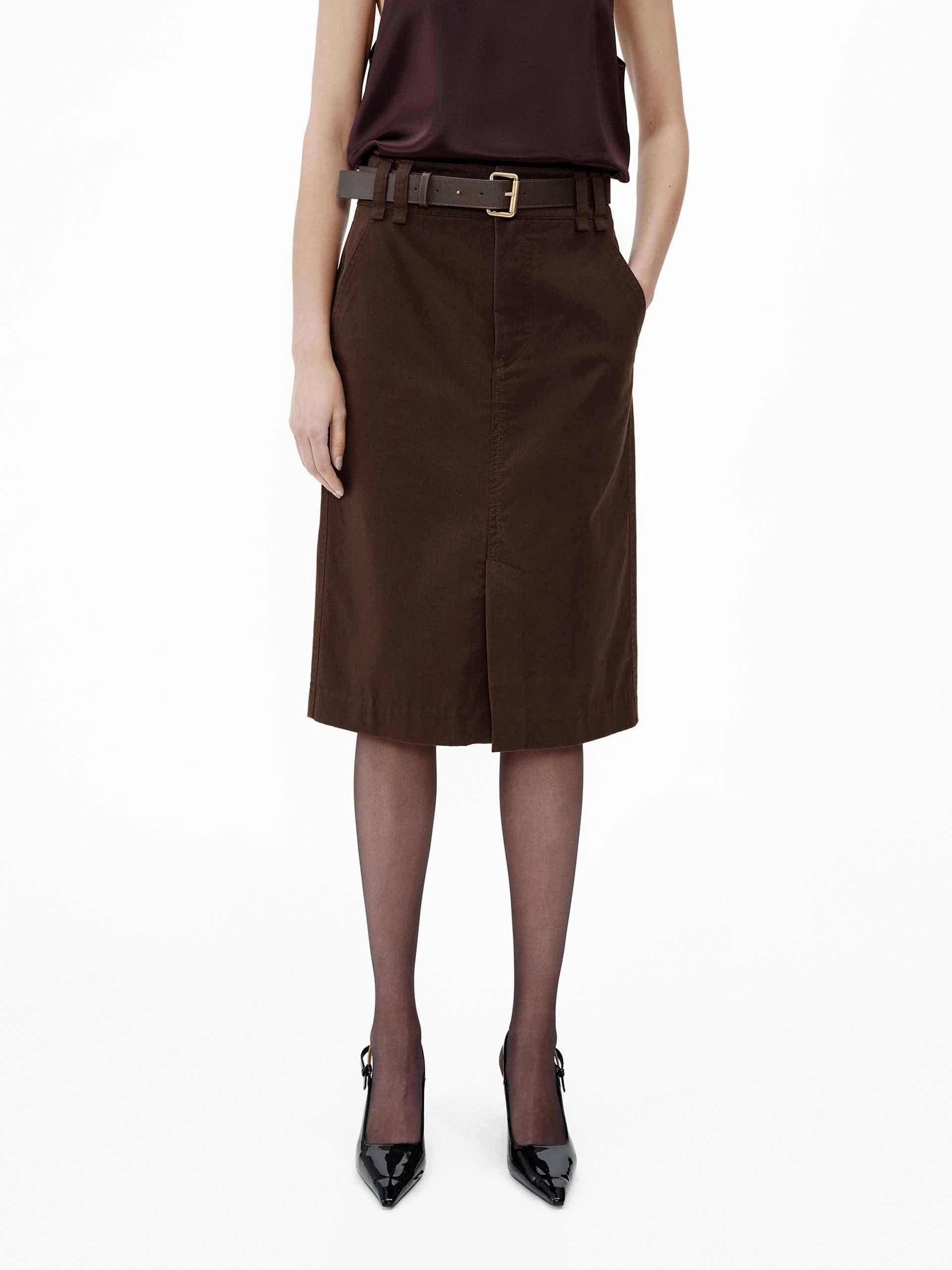 Midi Length Straight Skirt Comfortable Fit Wear Lightweight Material