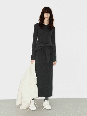 Midi Length Wool Dress Sleek Flex All Season Style