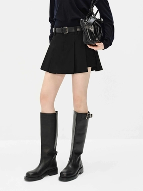 Mini Length Pleated Skort Simple Comfort Sporty Design