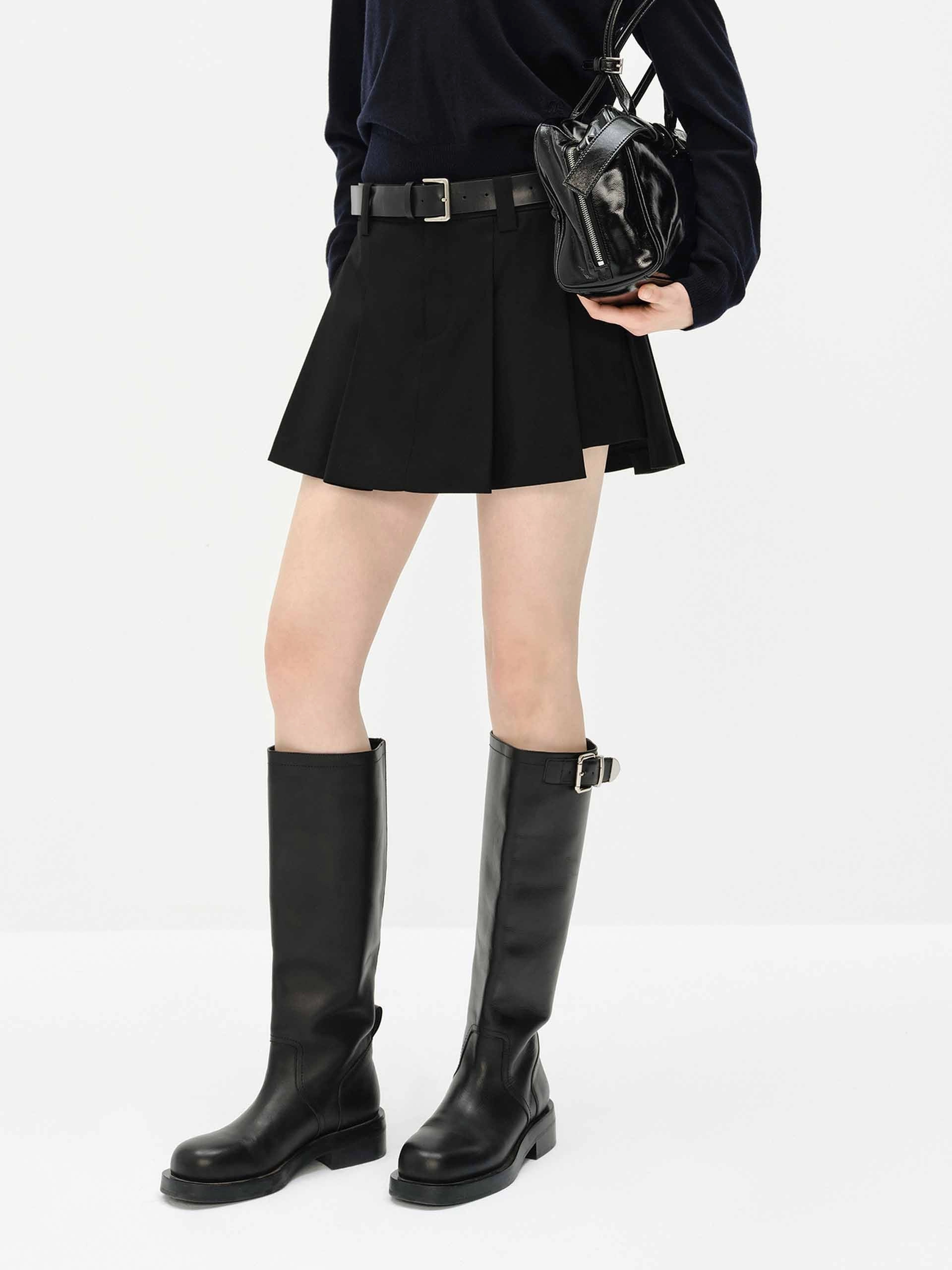 Breath Flex HiddenDrawcord Mini Length Pleated Skort