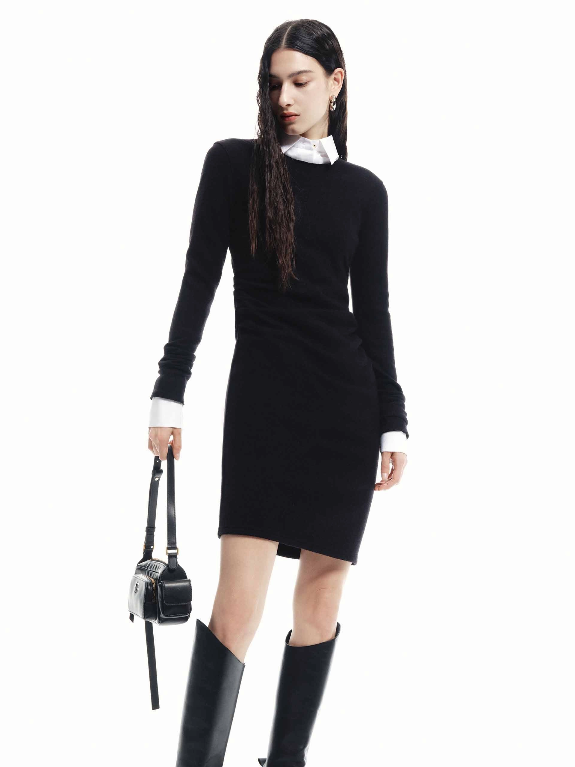 Mini Length Wool Dress Sophisticated Style
