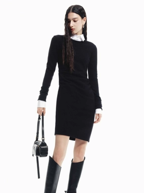 Mini Length Wool Dress Sophisticated Style