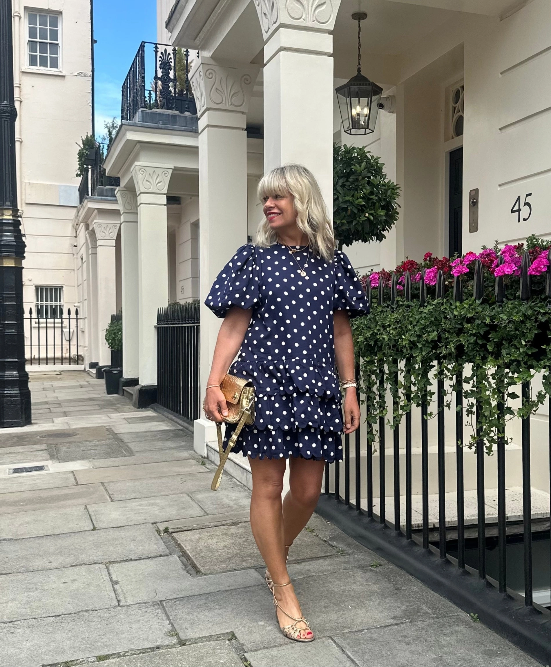 Cotton Skin Velvet-Edge Mini Penelope Dress