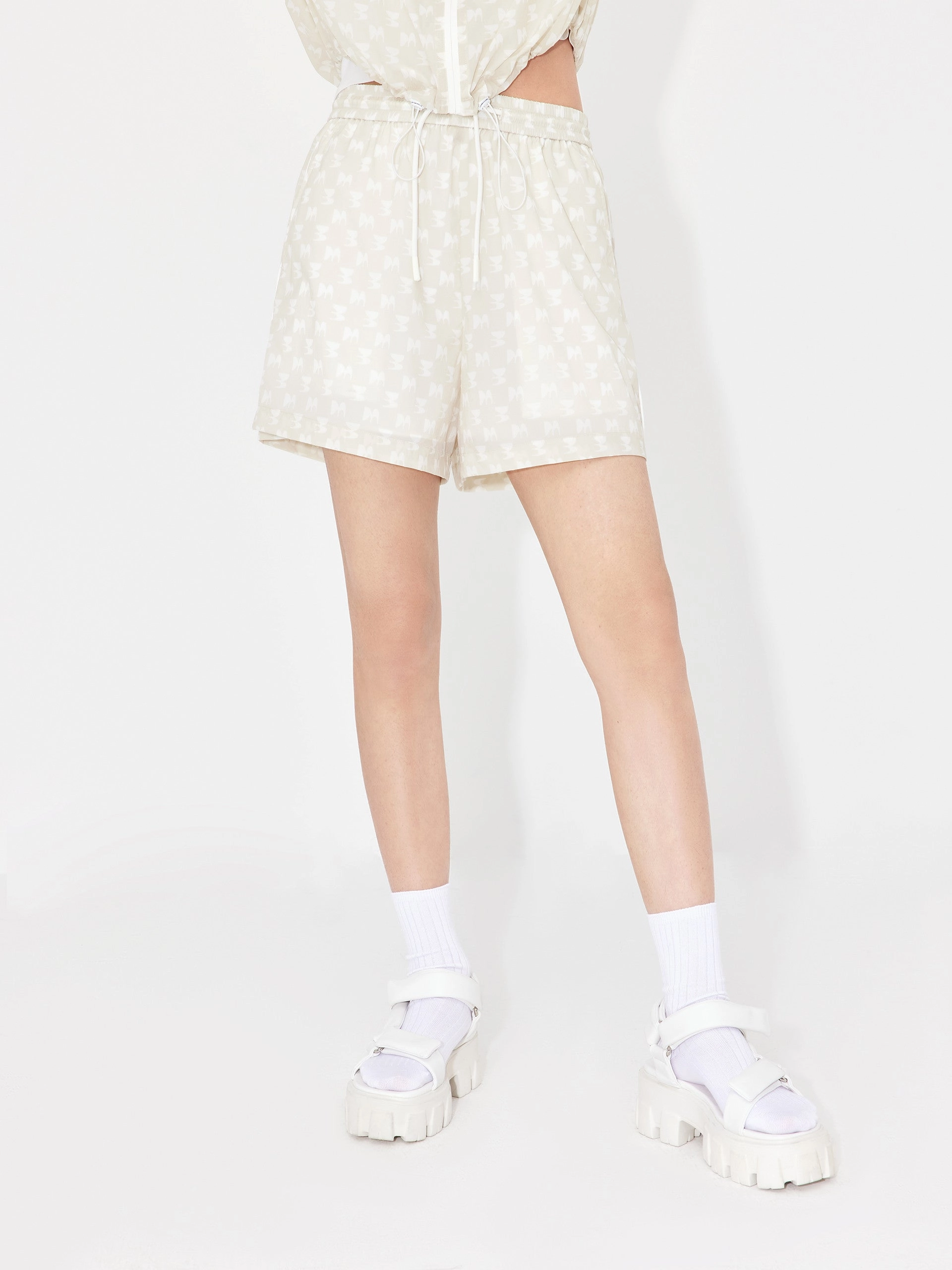 Printed Elastic Waist Shorts Flexible Leg Quick Dry Wear