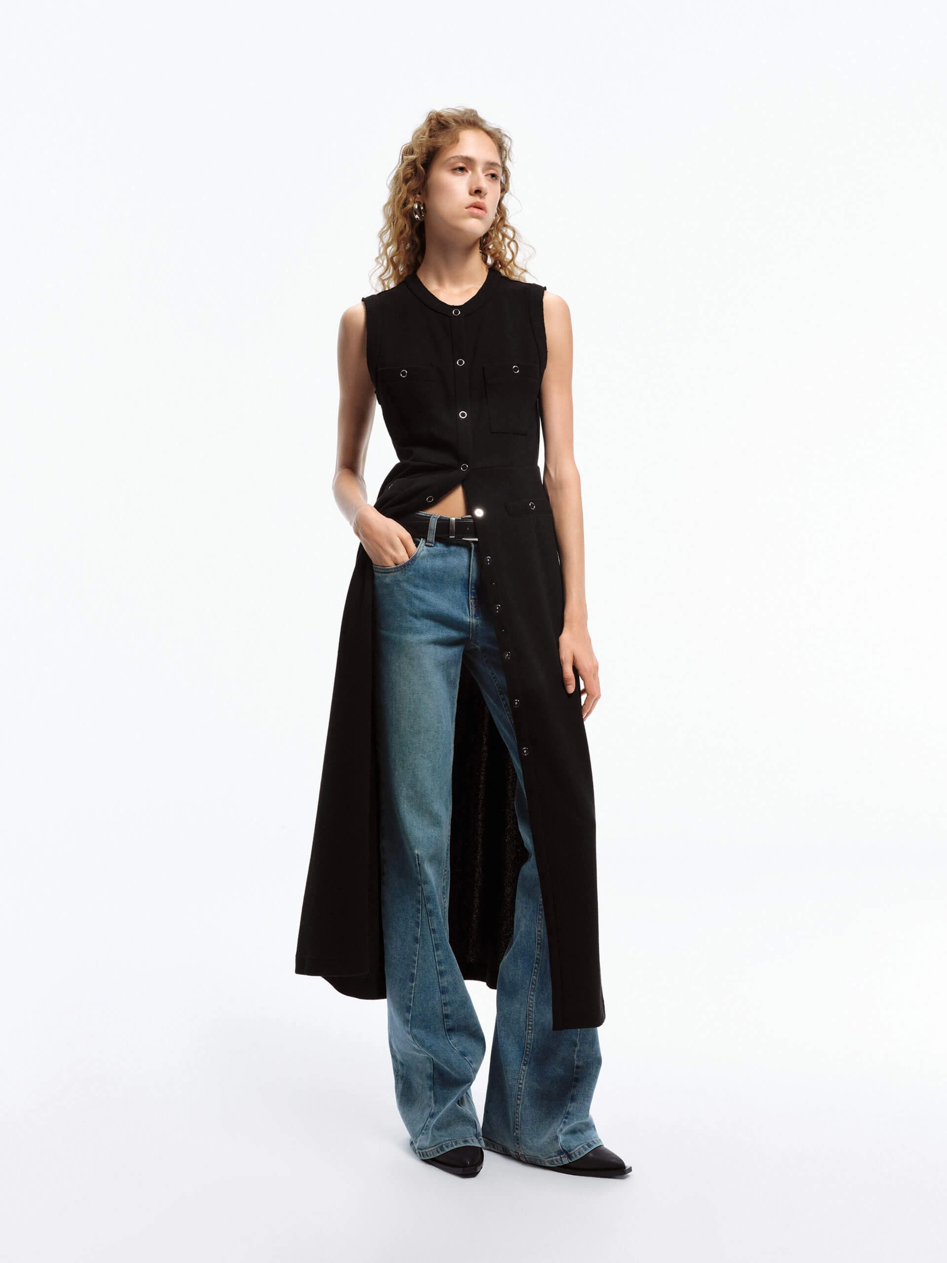 HypoallergenicFiber Trendy midi dress Snap Button Tank Dress