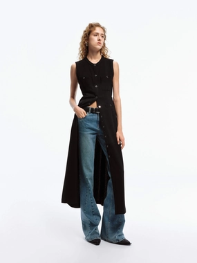 Snap Button Tank Dress Mature Glam QuickDryTechnology