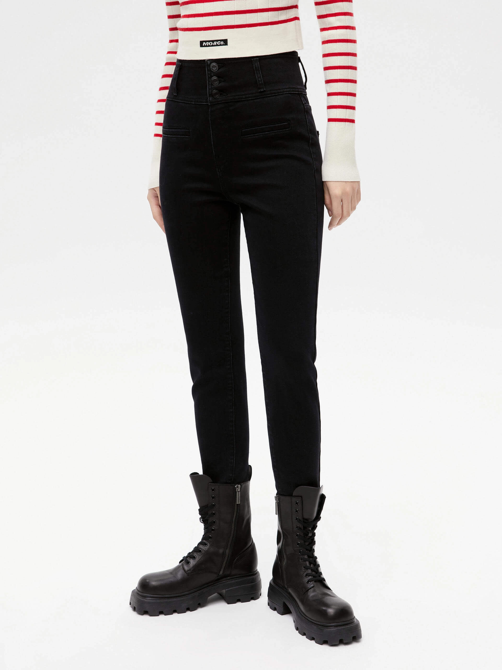 Wide Waistband Skinny Jeans Style Statement Loose Smooth Shopping Day