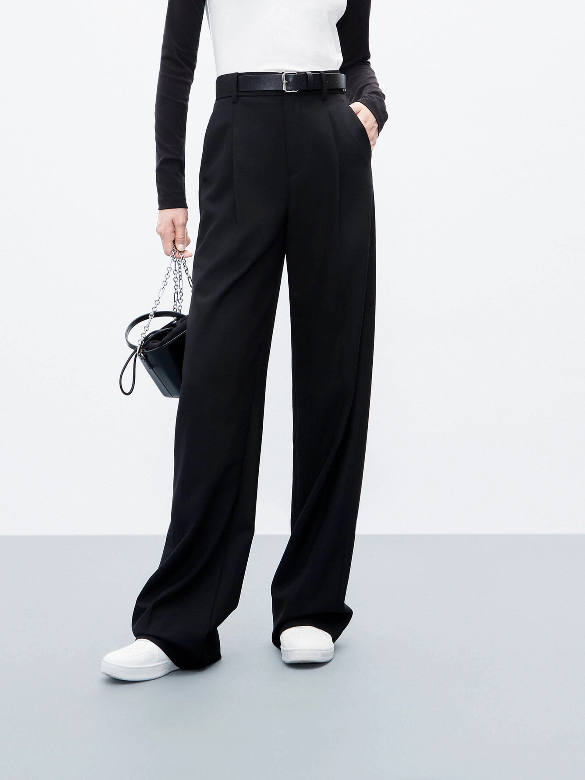Flex Foam Inserts Wool Blend Tailored Pants