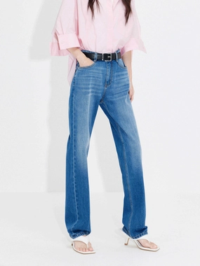 Straight Leg Jeans in Cotton Minimal Edge