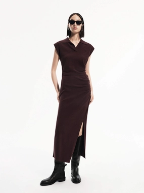 Polo Collar Fitted Dress Set Perfect Style Bare Arm