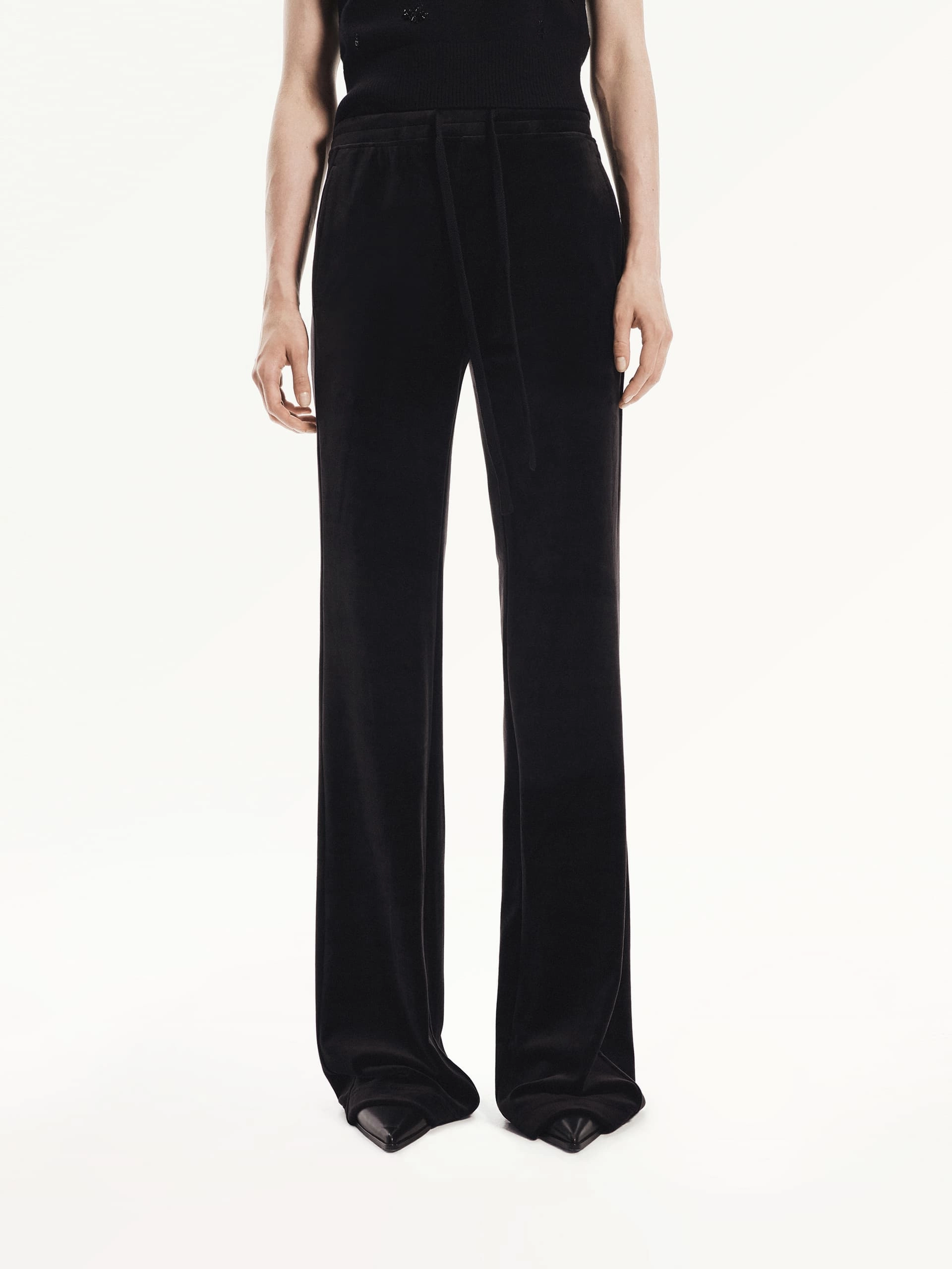 DoubleLayeredFabric Performance Design Elastic Waist Velvet Pants
