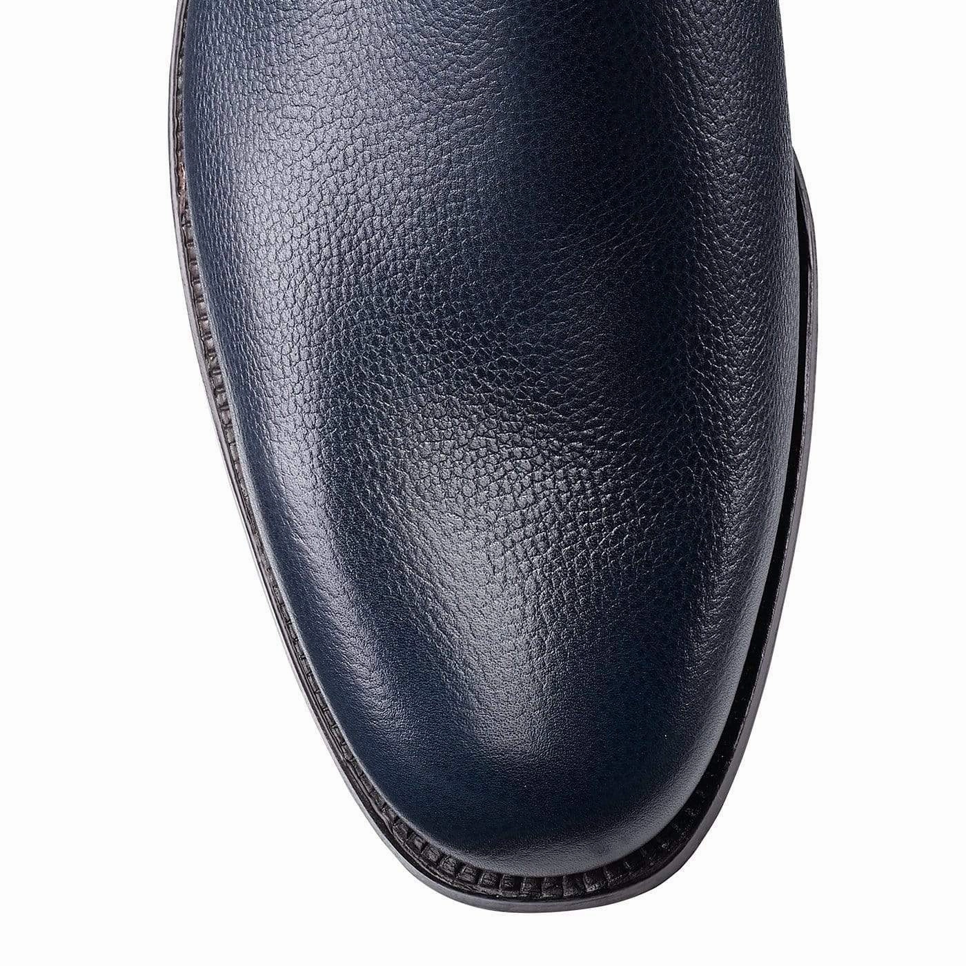 Seamless Comfort River Crossing Chunk Heel Chukka Navy Pebble Grain
