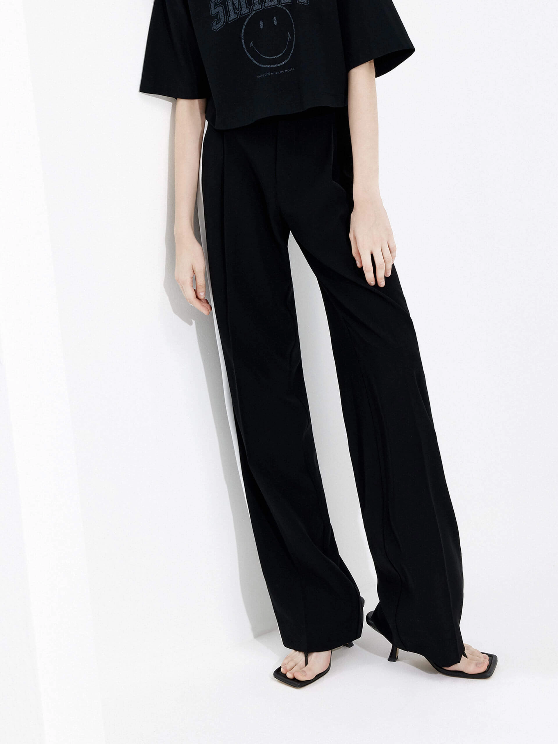 Contrast Trim Straight Pants Air Circulation Modern Style