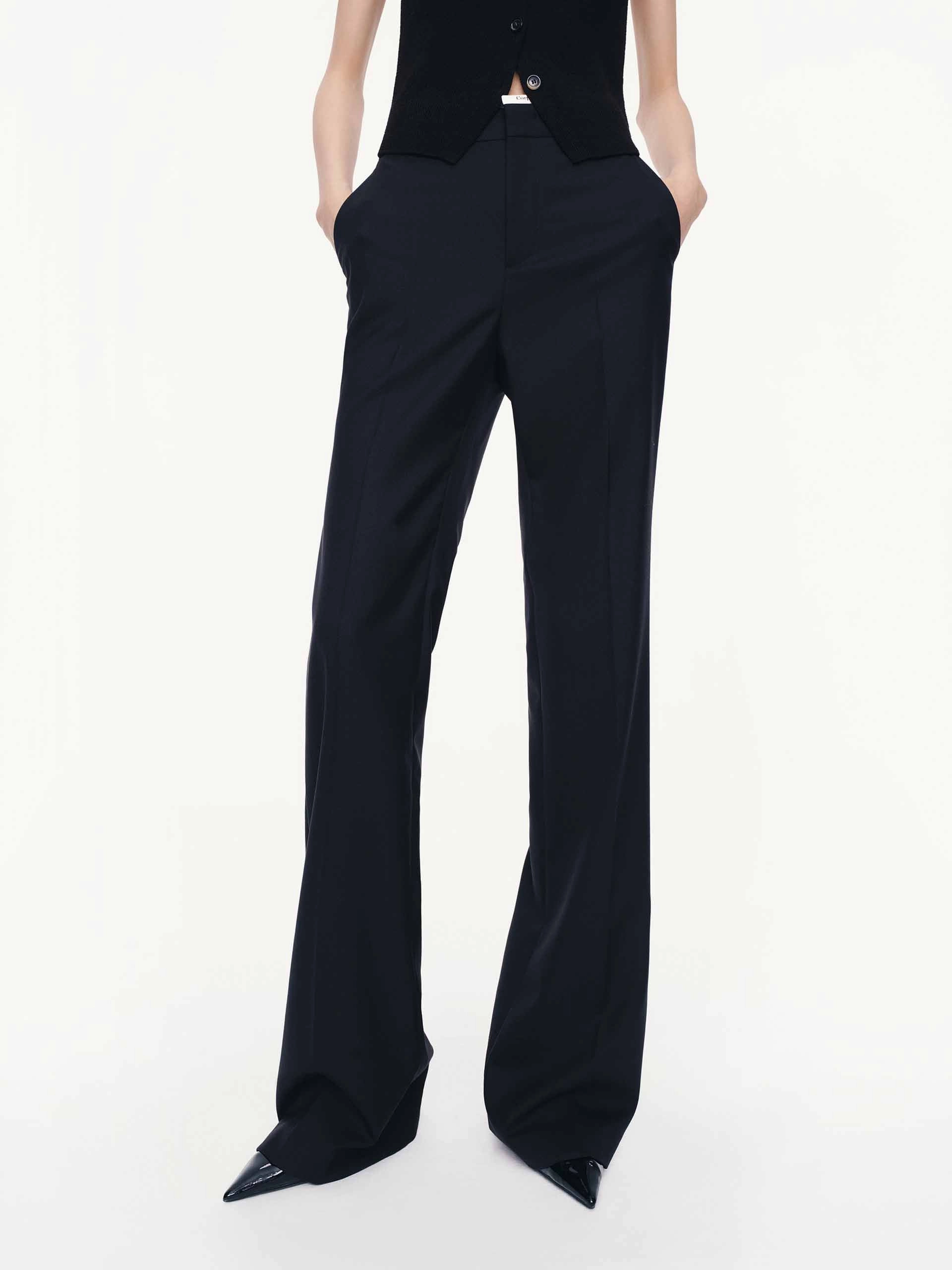 Distressed finish Logo Waistband Flared Trousers