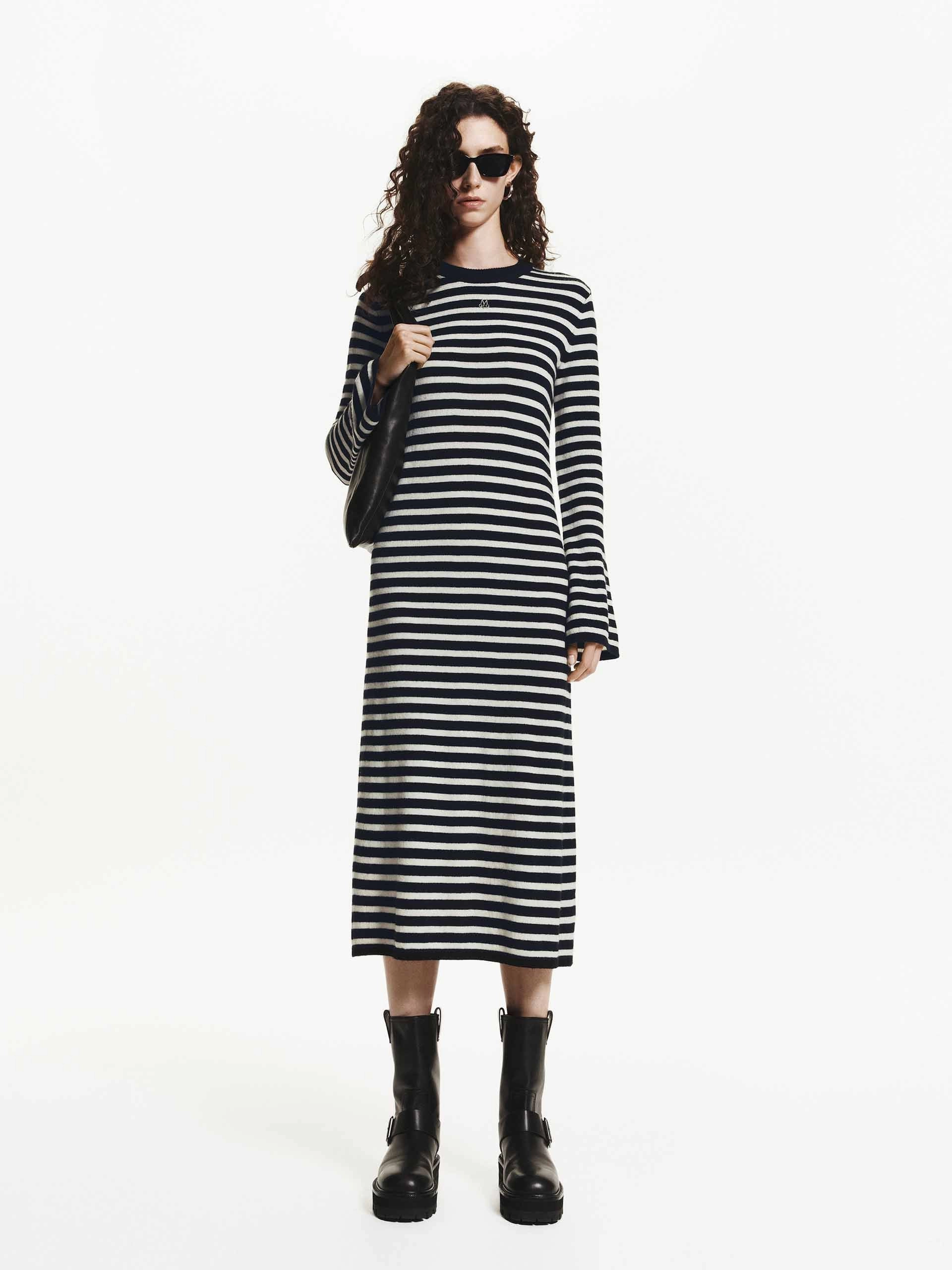 Include Cashmere Striped Dress Workwear Comfort Dreamy Silhouette