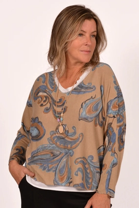 Textured Fabric Finish Paisley 2 PC Tunic