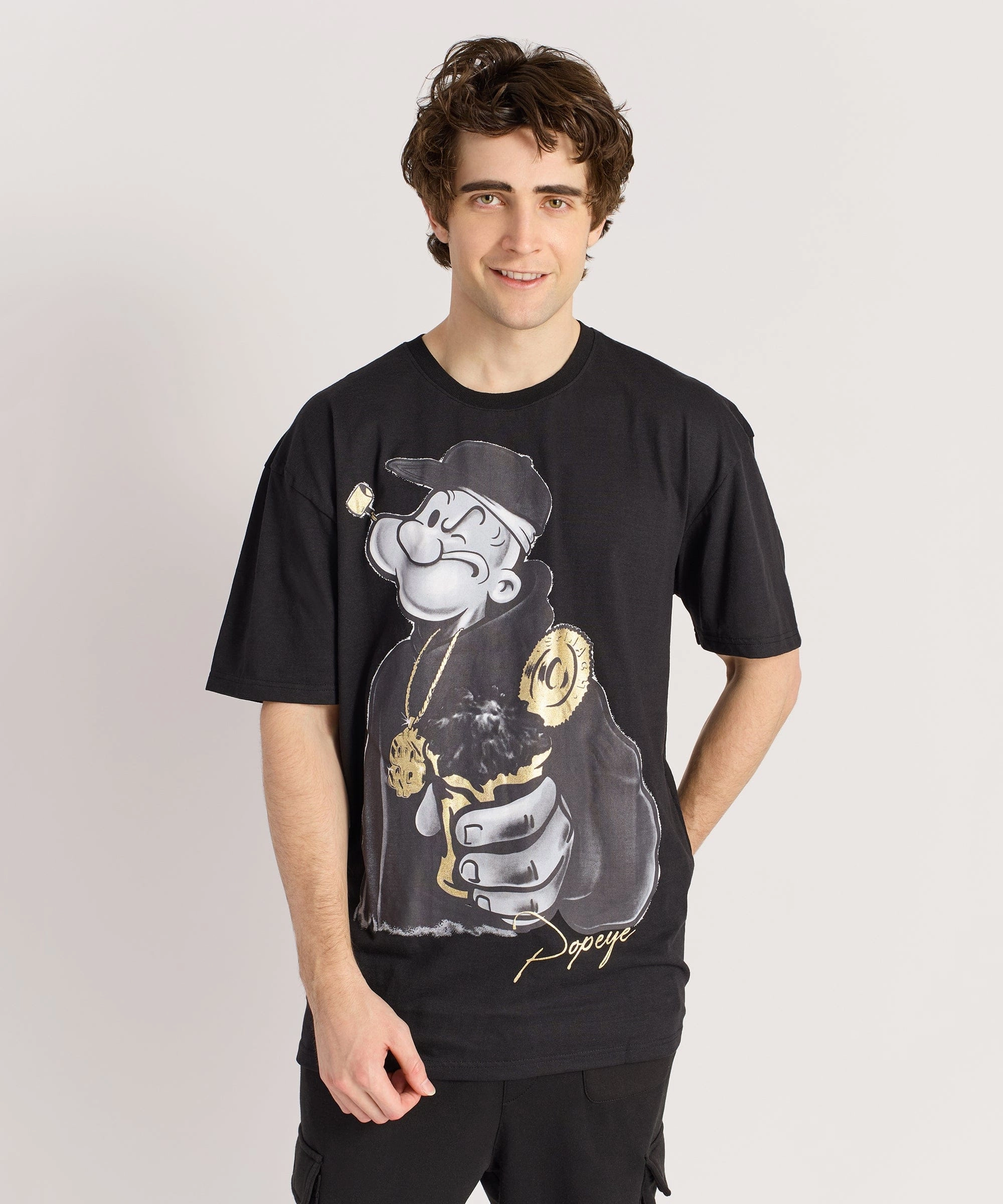 Popeye Short Sleeve Tee - Black Durable Stitching