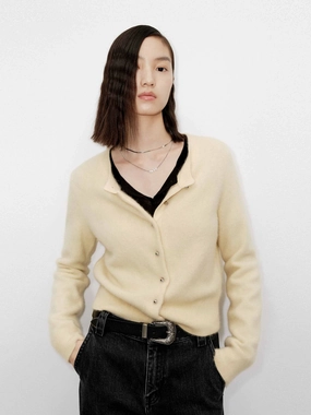 MultiPocket All Purpose Casual Cut Wool Blend Button Cardigan