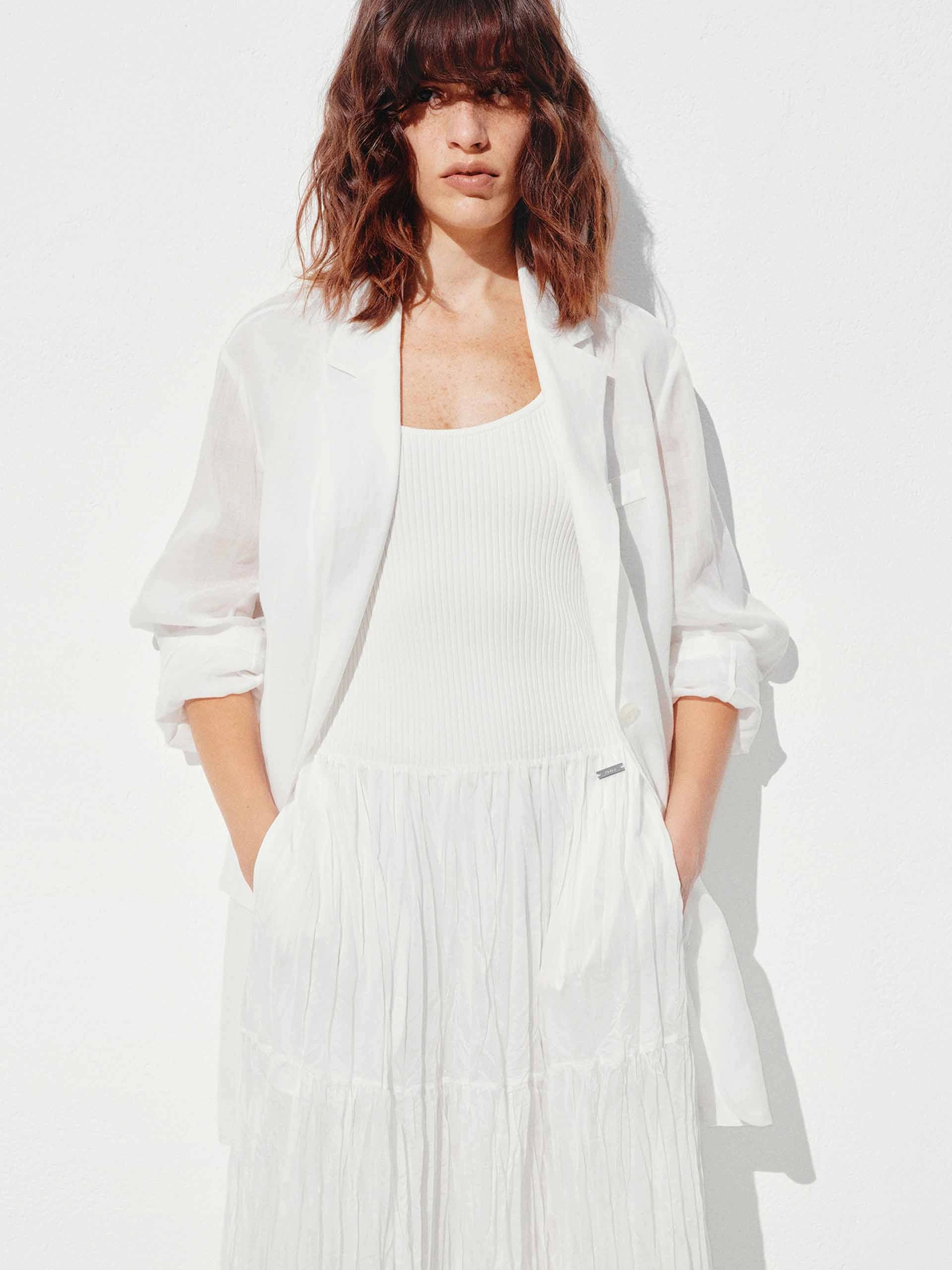Comfy Ramie White Blazer Go To Layer