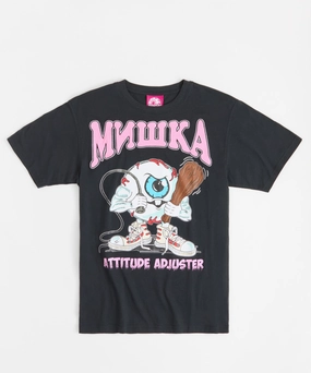 Organic Cotton Fiber Mishka Attitude Adjuster Short Sleeve Tee - Black