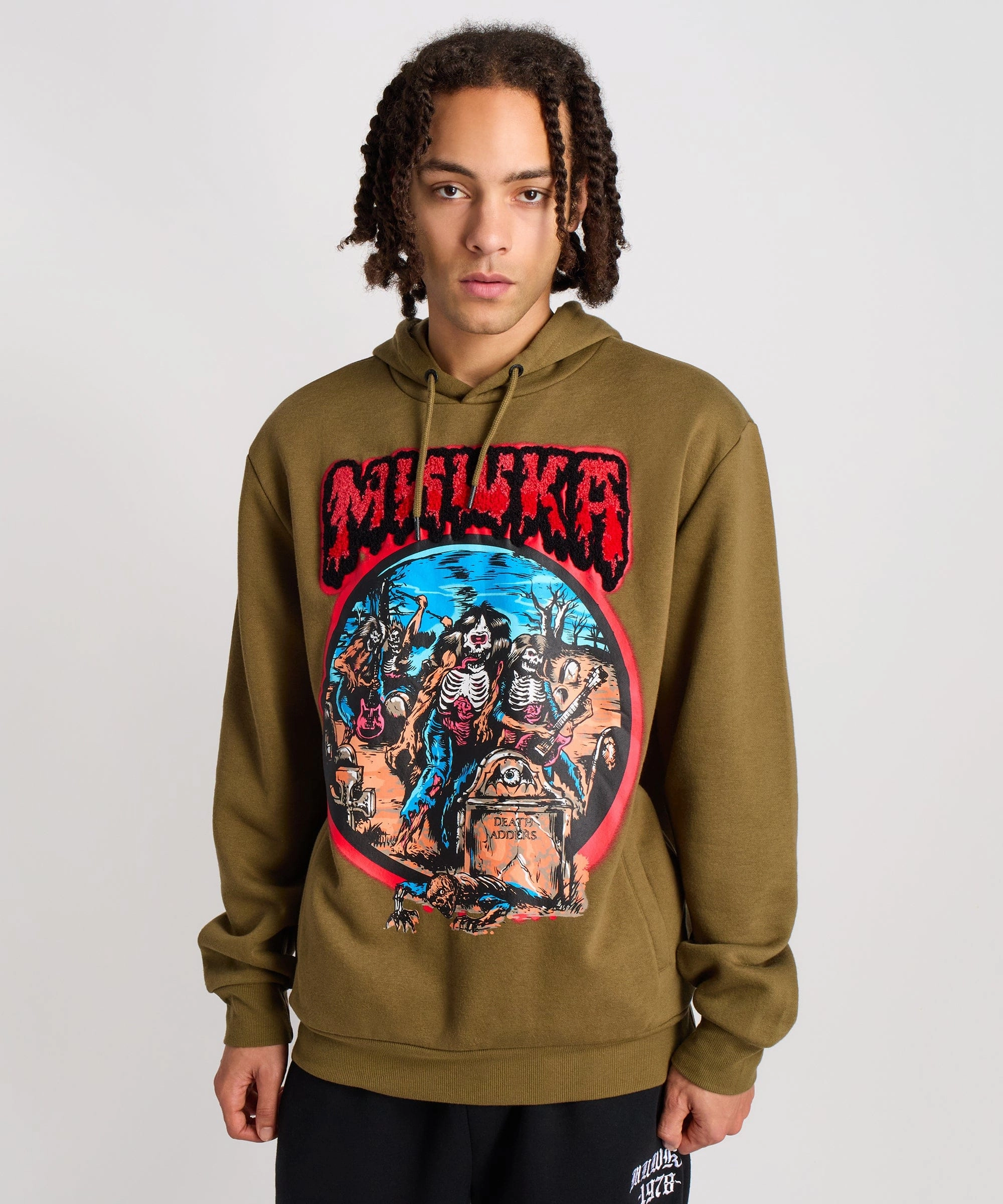 MultiDirectionalStretch Mishka Band Hoodie - Olive Green
