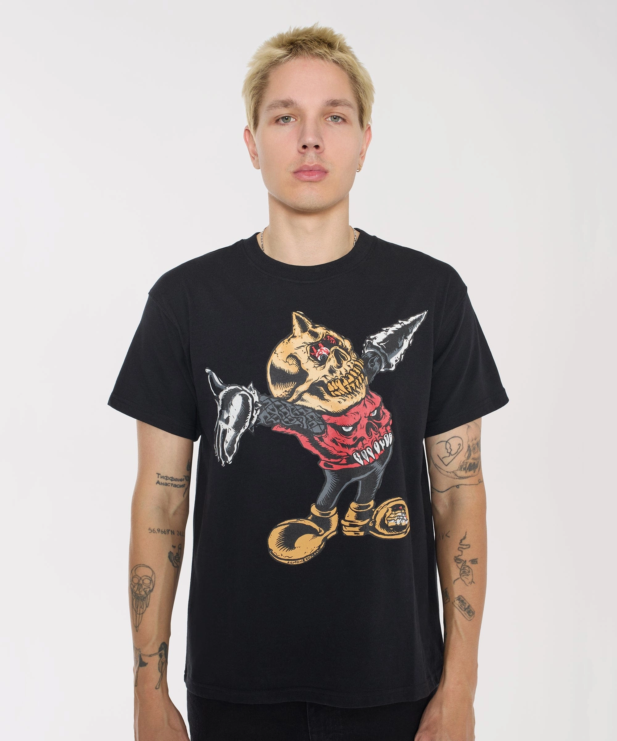 Mishka Cyco Bootleg Embroidered Short Sleeve Tee - Black ReinforcedEdges CroppedLength