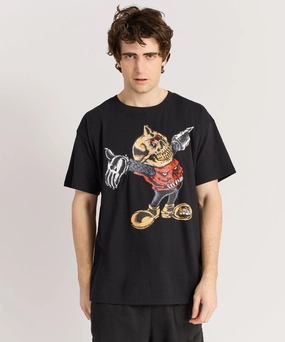 Mishka Cyco Bootleg Embroidered Short Sleeve Tee - Black LoopwheelFabric