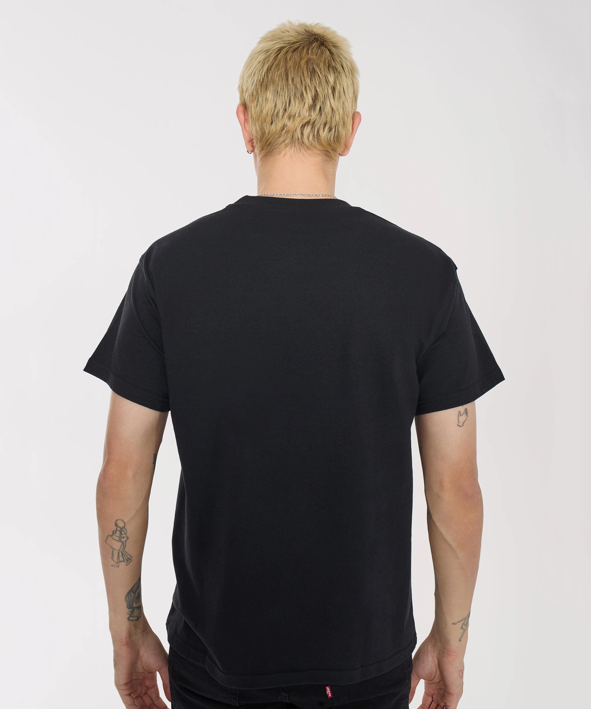 Stretch Knit Fabric MinimalistStyle Mishka Cyco Bootleg Embroidered Short Sleeve Tee - Black