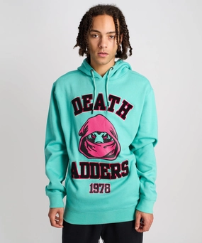 Water Repellent Finish Hidden Zipper Closure Mishka Death Adders 1978 Hoodie - Light Blue